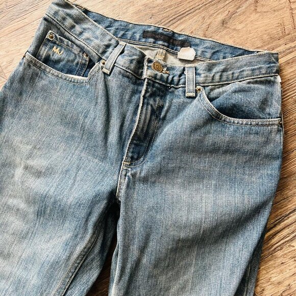 Marc Jacobs Blue Distressed Woman's Boot Cut Jeans 04 - Picture 1 of 3